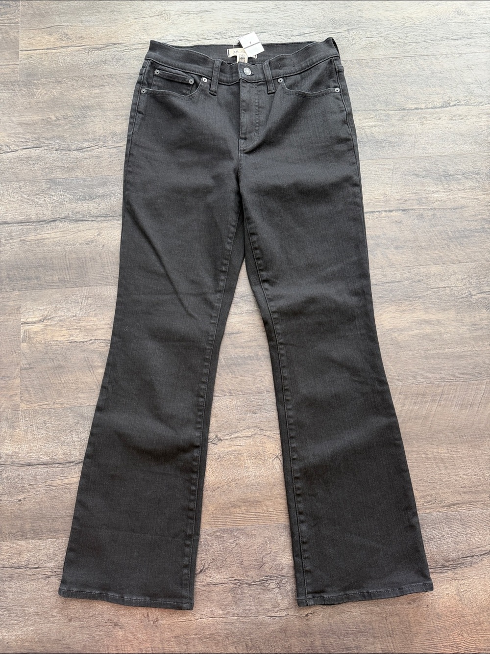 Madewell 29T Black Mid-Rise Kick Out Jeans